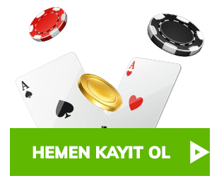 yeşil kayıt ol butonlu, iskambil kağıtlı, poker çipli bahigo canlı destek görseli