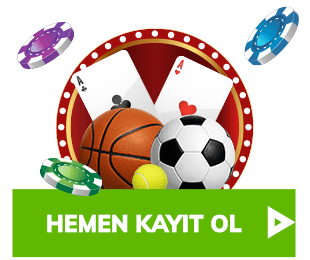 futbol, basketbol, tenis topu, iskambil kağıtları ve poker çipleri bulunan bahigo canlı bahis afişi