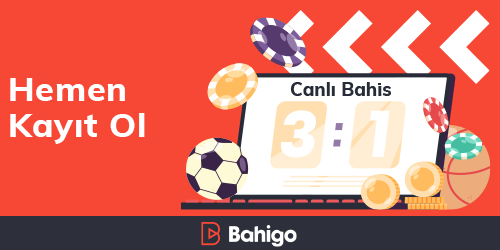 kırmızı arka planlı, futbol topu, çipler ve canlı bahis yazan laptop bulunan afiş